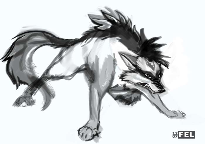 anthro canine fel feral mammal plain_background solo white_background wolf