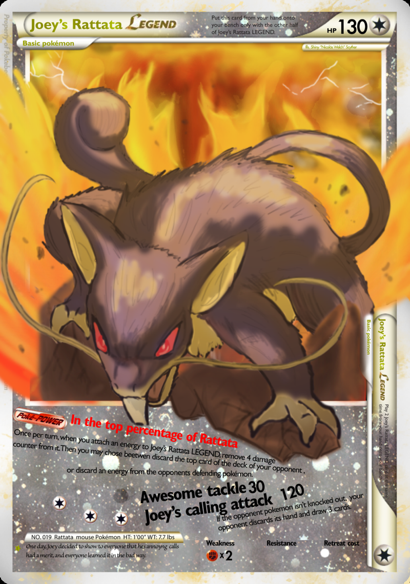 buckteeth card claws fire joeys_rattata lightning open_mouth pok&eacute;mon rattata red_eyes shinyscyther solo tail whiskers