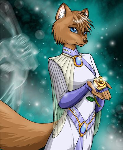canine dress female fox gold_rose mammal necklace peta_hewitt