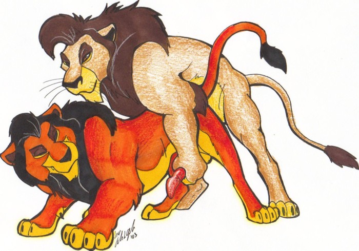 anal anal_penetration blaquetygriss disney doggy_position doggystyle feline feral feral_on_feral from_behind fullbloodlion gay lion male mammal penetration scar scar_(the_lion_king) sex the_lion_king