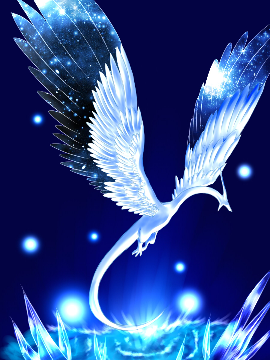 avian blue_theme cool_colors garouga solo stars tail wings