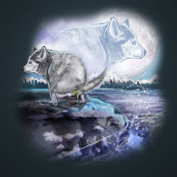 anus canine digitigrade feral moon night scat shirt_design tomesolakov wolf