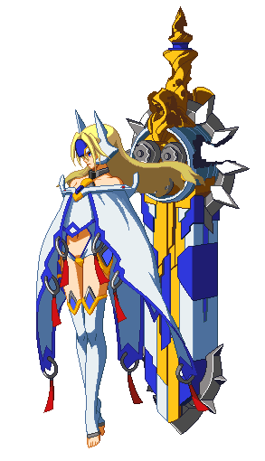 animated animated_gif arc_system_works blazblue blonde_hair gif mecha_musume mu-12 official sword weapon