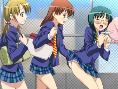 ass ass_grab blazer duplicate glasses jacket joshi_kousei lowres multiple_girls sanshita satou_ayano school_uniform suzuki_yuma takahashi_eriko