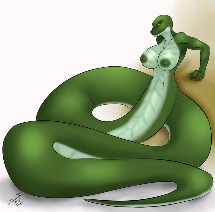 big_breasts breasts female naga nipples reptile scalie snake solo