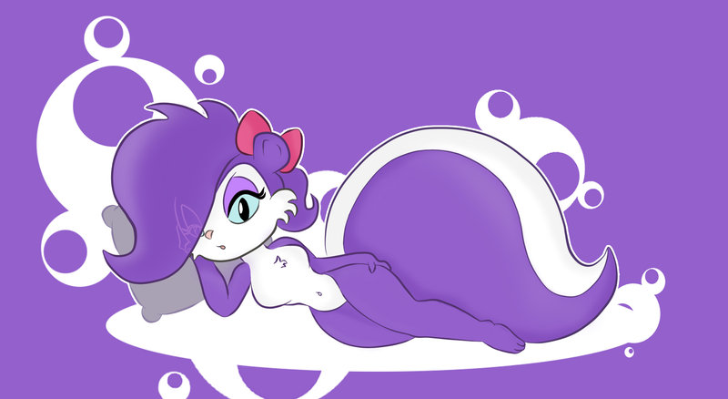 &hearts; anthro female fifi_la_fume fifi_le_fume mammal pose skunk solo tiny_toon_adventures tiny_toons unknown_artist warner_brothers