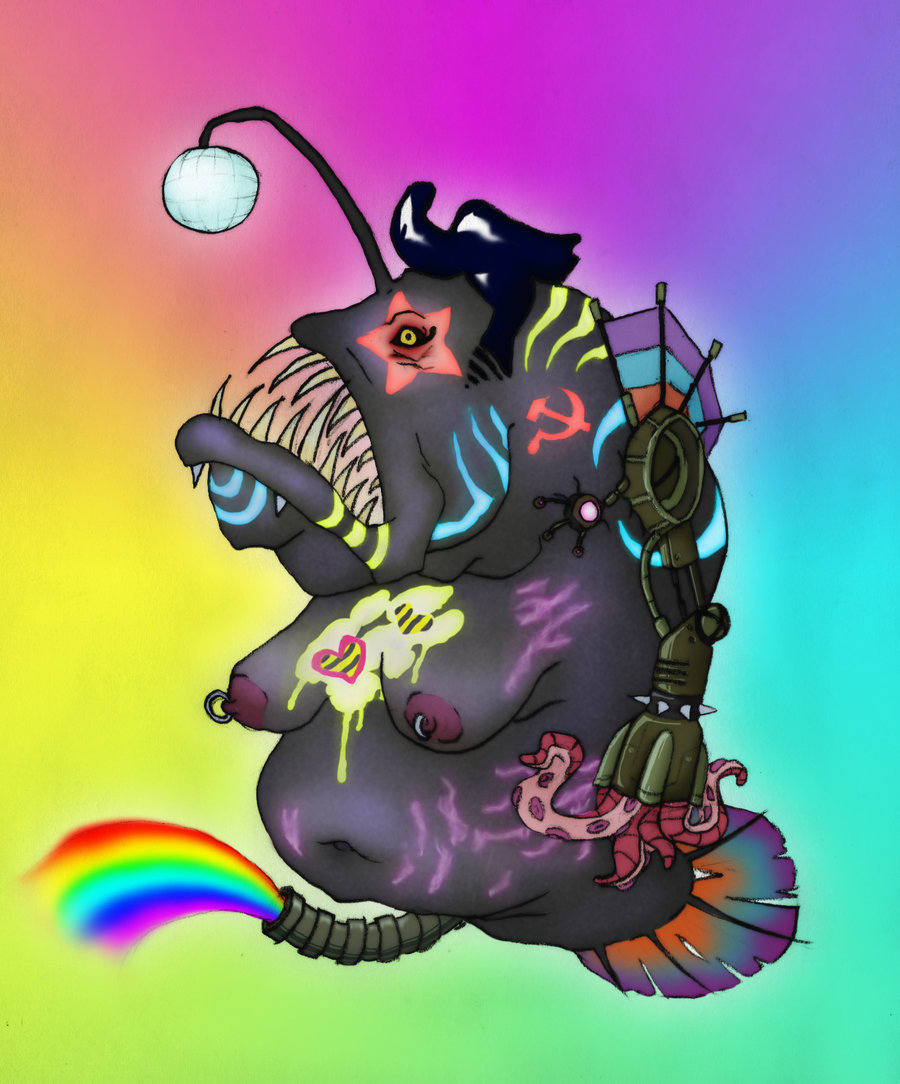 angler_fish disco_ball elvis nipple_peircing rainbows robot_arm sparkle what ಠ_ಠ