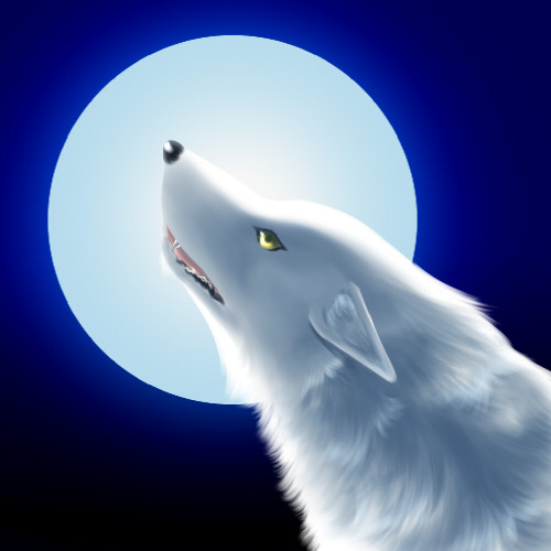 ambiguous_gender canine feral garouga mammal moon solo wolf yellow_eyes