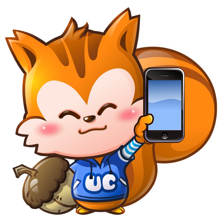 blush cellphone eyes_closed iphone ipod_touch male mammal mascot nut phone plain_background rodent solo squirrel telephone ucweb unknown_artist vector white_background