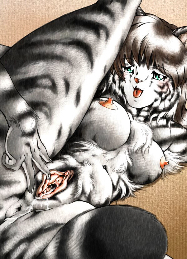 80's_hairstyle breasts cat cum derp feline female karabiner mammal plump_labia pussy solo