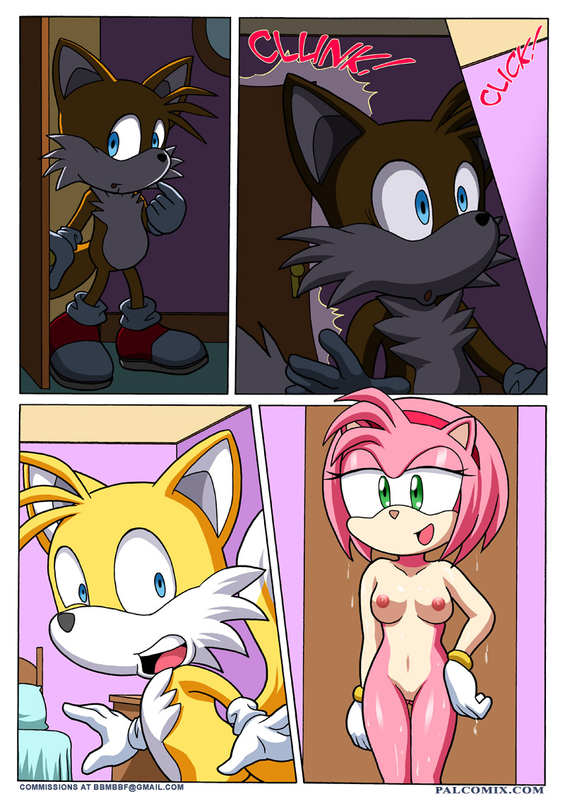 anthro breasts canine comic female fox hedgehog mammal miles_prower mobian nipples nude palcomix sega sonic_(series) tails unknown_artist