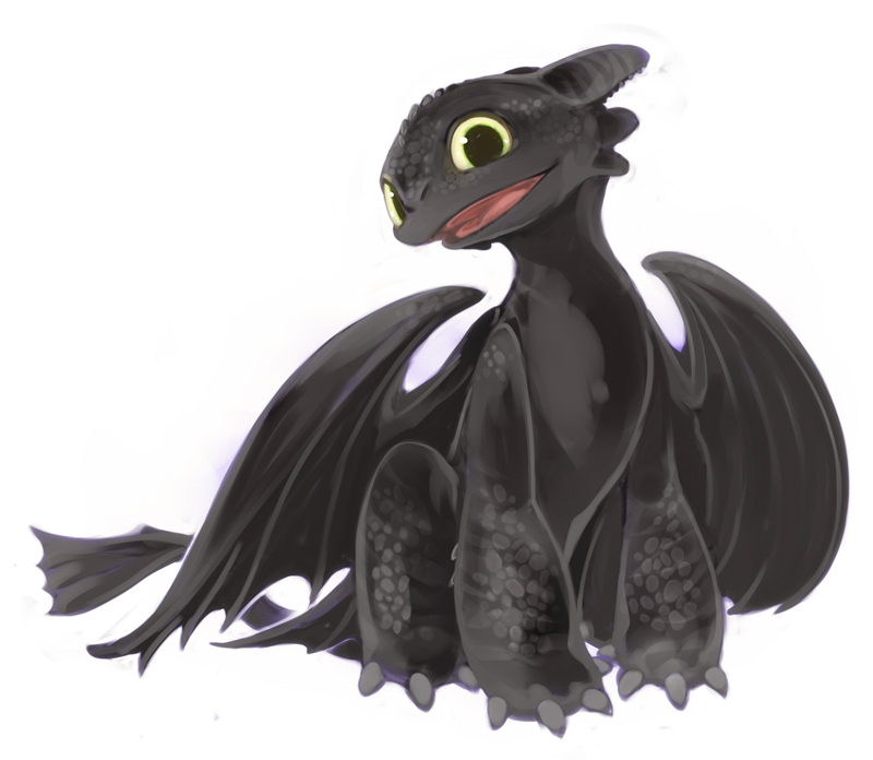 cute dragon feral grey_scales horn horns how_to_train_your_dragon night_fury plain_background scalie solo toothless white_background wings