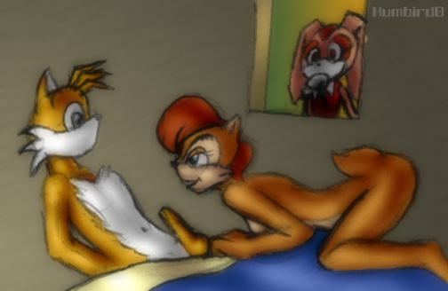 being_watched canine duo female fox male mammal miles_prower penis sally_acorn sega sonic_(series) straight
