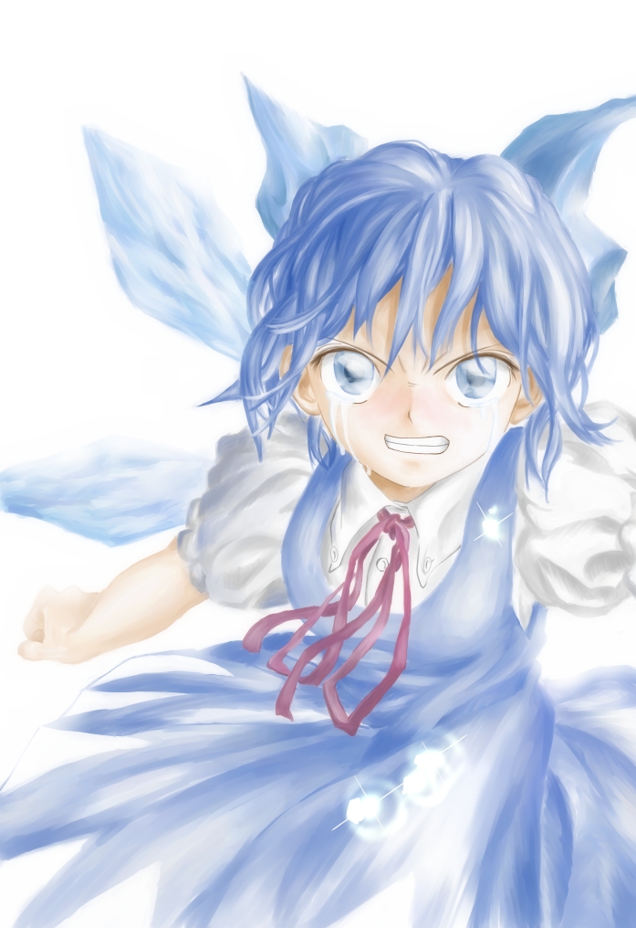 bad_id bad_pixiv_id cirno clenched_teeth crying crying_with_eyes_open nagayo solo tears teeth touhou