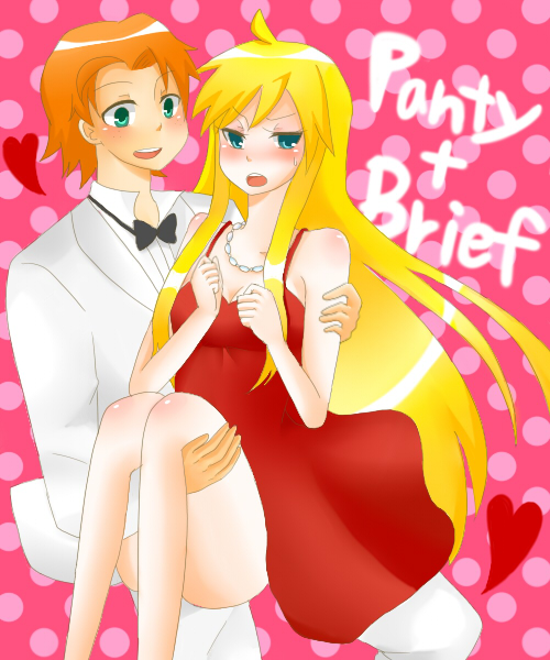 blush brief_(character) brief_(psg) dress panty_&amp;_stocking_with_garterbelt panty_(character) panty_(psg) smile
