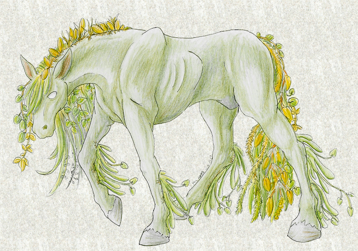 fur green green_fur horse kelpie male mammal monster seaweed solo stallion