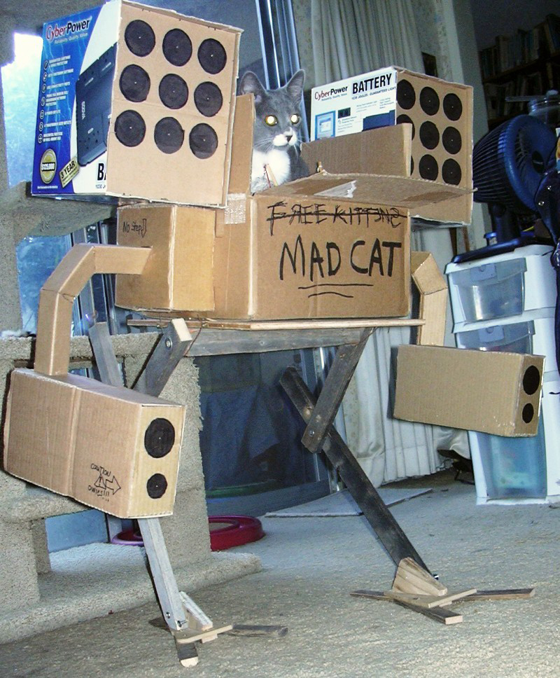 awesome battlemech battletech cardboard cat cosplay epic feline feral machine mad_cat mammal mechanical mechwarrior real robot unknown_artist