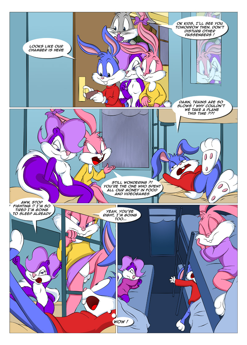 babs_bunny blue buster_bunny comic dorm female fifi_le_fume lagomorph nightgown palcomix panties pink purple rabbit skunk tail tiny_toon_adventures tiny_toons tiny_toons_vacation underwear vacation warner_brothers