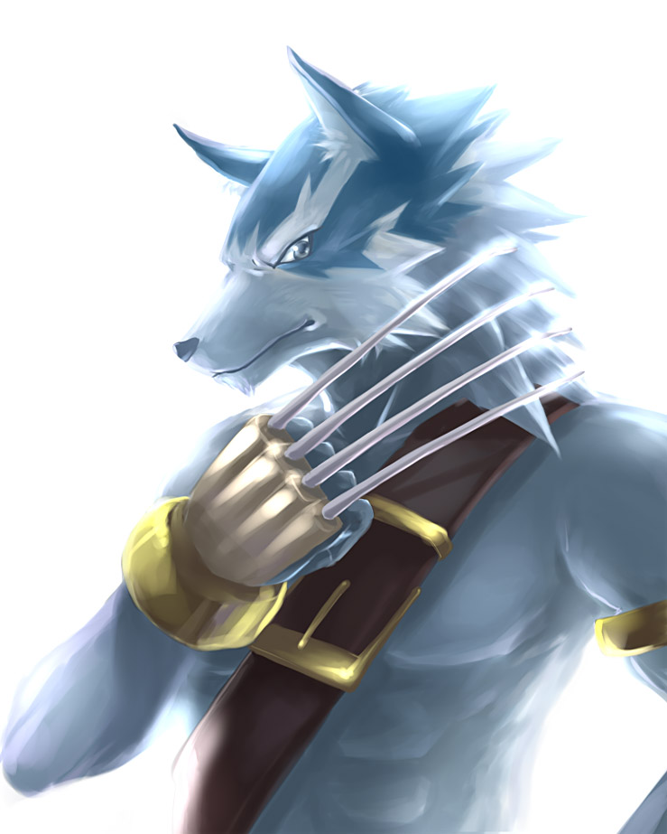 aotsuki091 canine claws male mammal plain_background sachs shining_soul_2 sky_(artist) solo white_background wolf