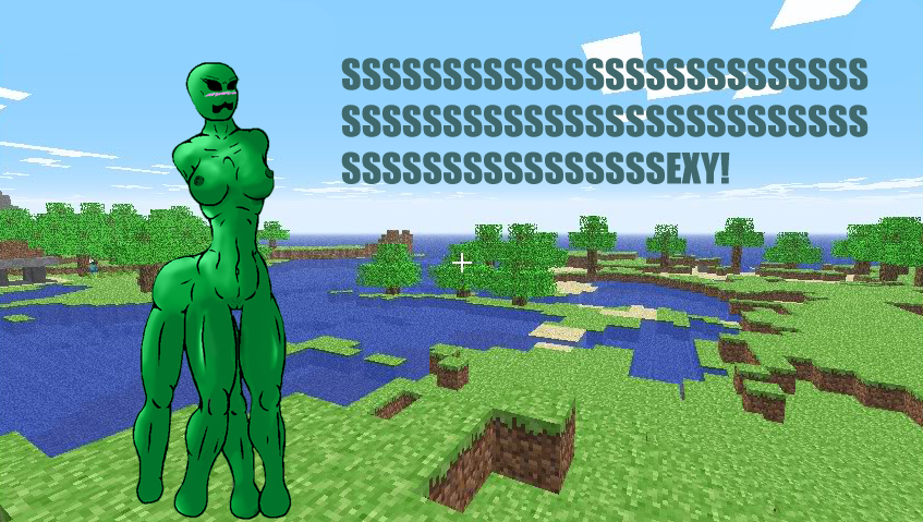 creeper explosive female green green_body legs minecraft missing_arms pussy ruiner_of_perfectly_good_buildings rule_34 slim unknown_artist video_games what