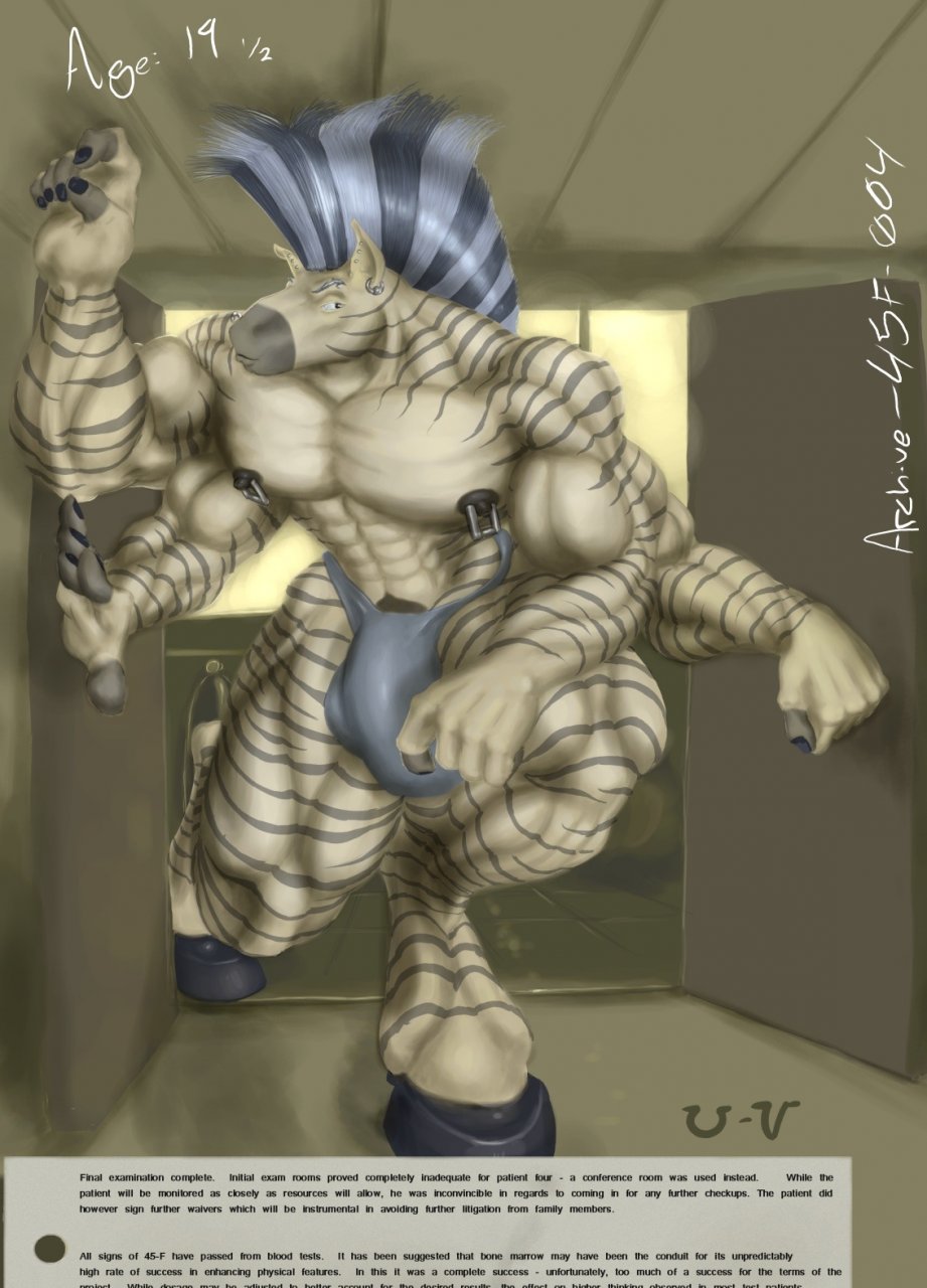 cock_growth equine experiment four_arms growth hyper male mammal medical mental_transformation multi_limb multiple_arms muscles piercing science solo transformation uniformvixen zebra