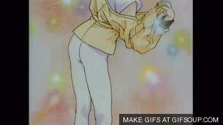 amano_ai animated animated_gif ass boots brown_hair bubble bubbles cap eyes_closed gif gray_hair grey_hair leg_warmers leggings leotard lowres navel screencap smile undressing video_girl_ai white_pants