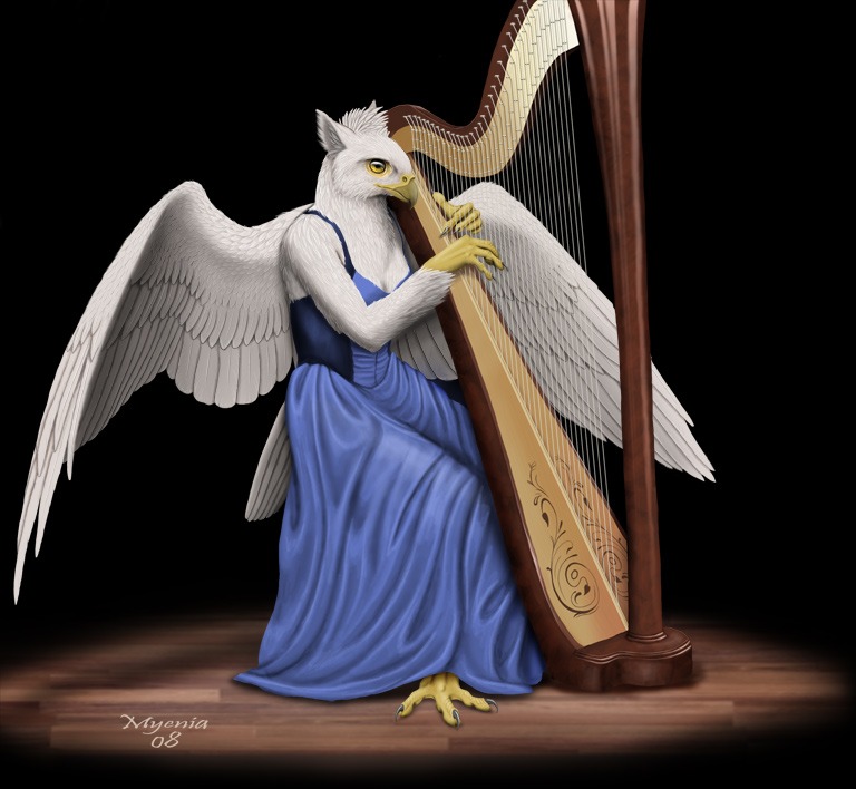 avian falcon female harp music myenia solo wings
