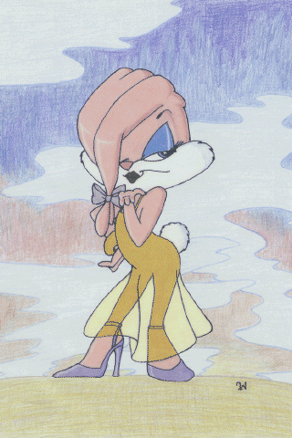 babs_bunny blue_eyes bow classic clothed clothing dress ears female high_heels lagomorph legs legwear looking_at_viewer mammal rabbit ribbons rule_34 see_through skimpy solo standing stockings tail tiny_toon_adventures tiny_toons translucent unknown_artist vintage warner_brothers
