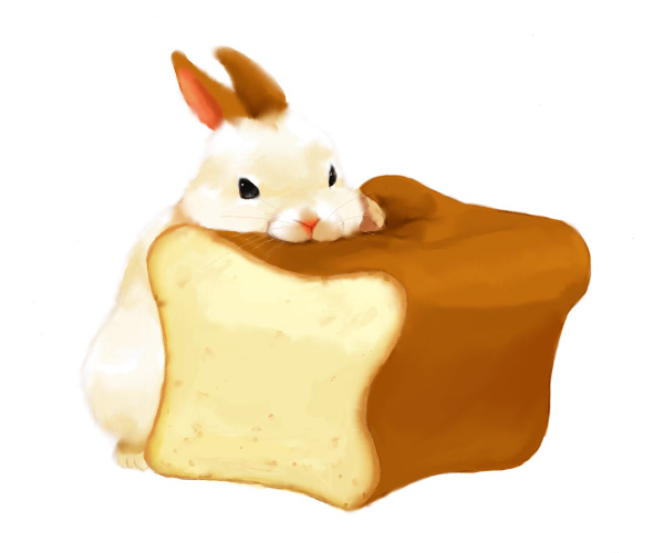 bread bunny food goruti no_humans original pun simple_background white_background