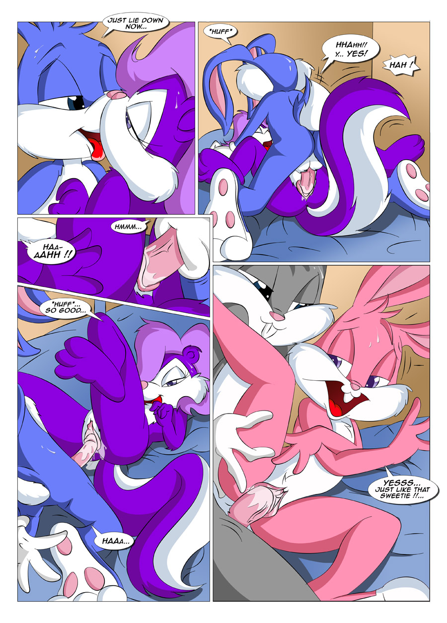 age_difference all_fours babs_bunny blue bugs_bunny buster_bunny comic dorm female fifi_le_fume foursome hindpaw kissing lagomorph male missionary_position orgy palcomix penetration penis pink purple pussy rabbit skunk spreading straight tail tiny_toon_adventures tiny_toons tiny_toons_vacation vacation vaginal vaginal_penetration warner_brothers