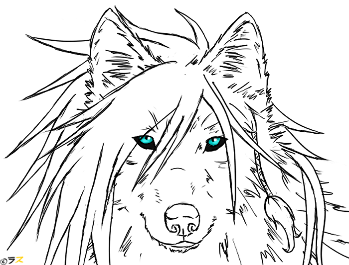 blue_eyes braids canine feral hair looking_at_viewer rath_roland red_wolf sketch solo wolf wolf_nanaki