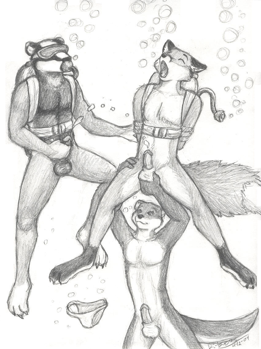 bondage bound briefs canine fox gay kitsune25 male mammal moodyferret mustelid orgasm otter penis underwater underwear water