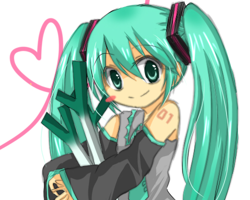 bad_id bad_pixiv_id budou_(canary_no_kanade) detached_sleeves green_eyes green_hair hatsune_miku long_hair lowres solo spring_onion twintails vocaloid