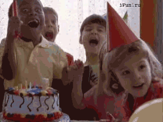 birthday cake child food funny gif hat human humor mammal not_furry real what young