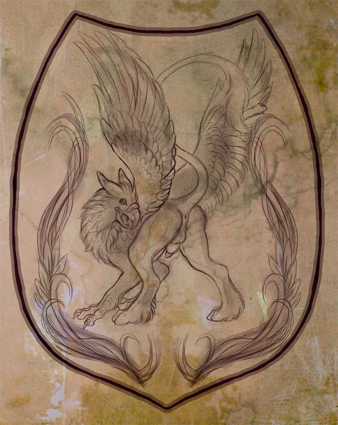 avian balls beak butt family_shield feral gryphon line_art male penis presenting presenting_hindquarters raised_tail rukis sketch solo wings
