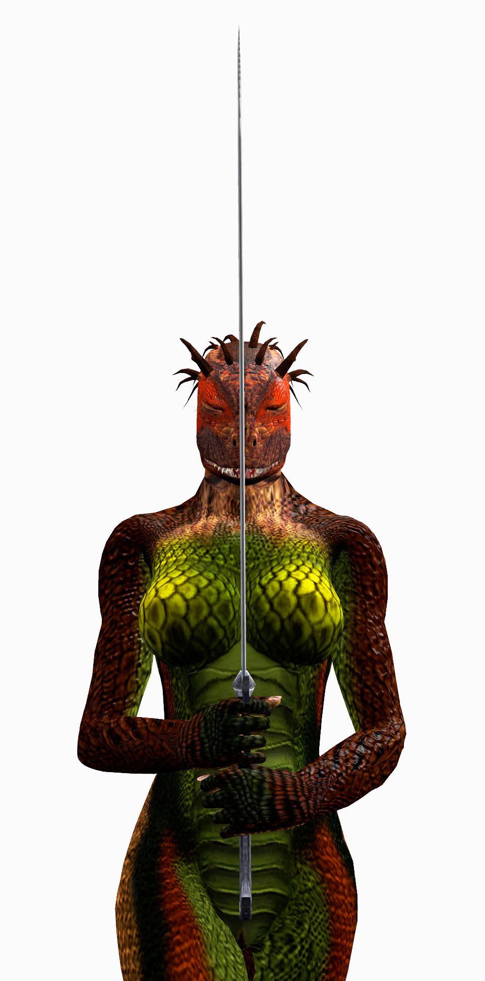 argonian breasts female gmod nude oblivion reptile savira scalie solo sword the_elder_scrolls turtle-head video_games weapon