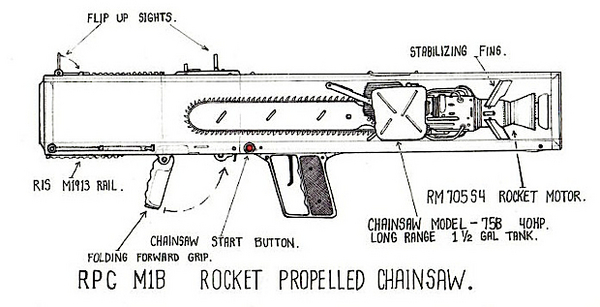 amazing blueprint chainsaw diagram humor not_furry plain_background ranged_weapon rocket_launcher rocket_propelled_chainsaw unknown_artist weapon white_background win