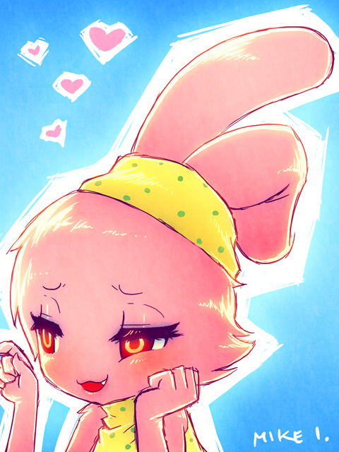 &hearts; :3 chowder_(series) fang panini rabbit_ears red_eyes solo