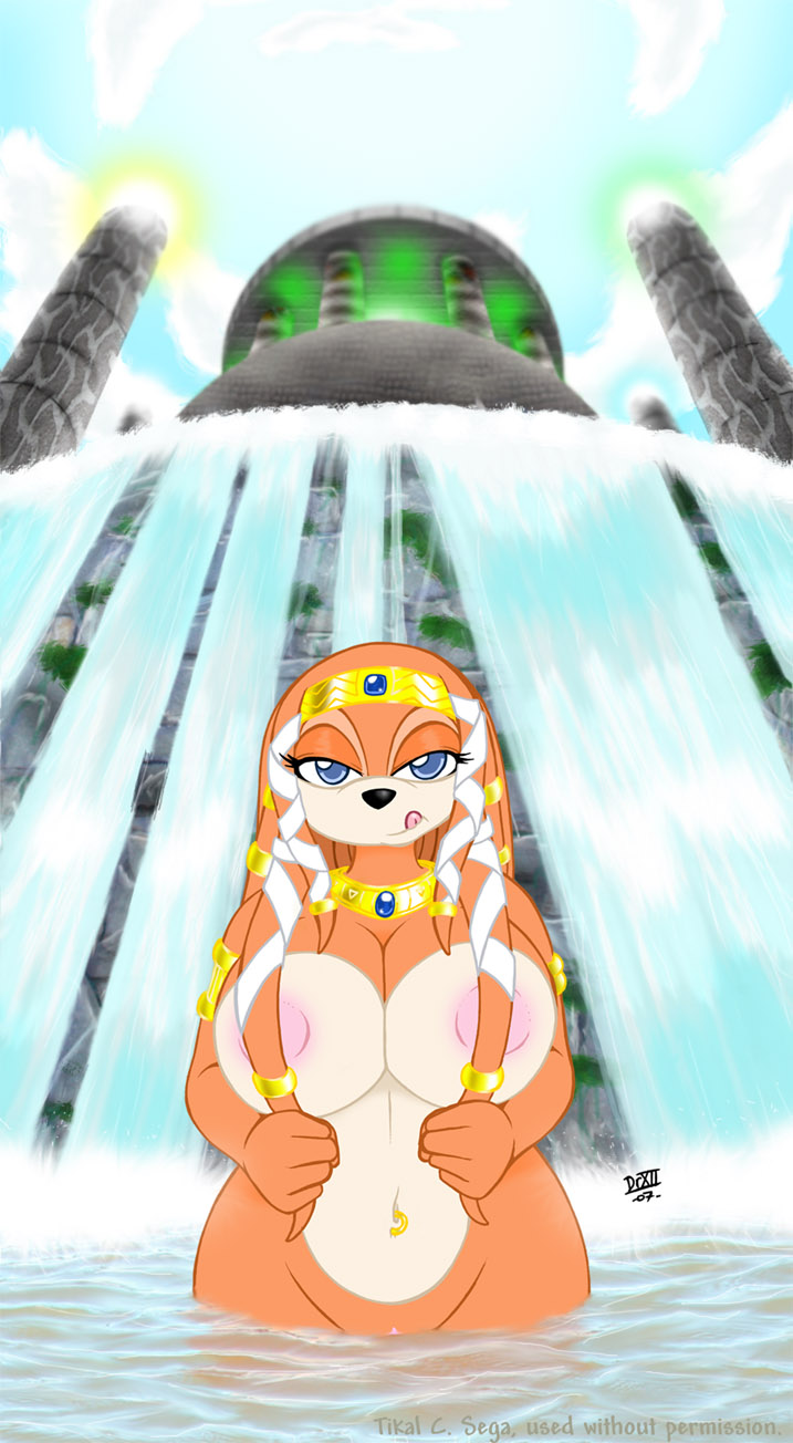 big_breasts breasts drxii echidna female hedgehog huge_breasts looking_at_viewer mammal mobian nude piercing sega sonic_(series) tikal tikal_the_echidna