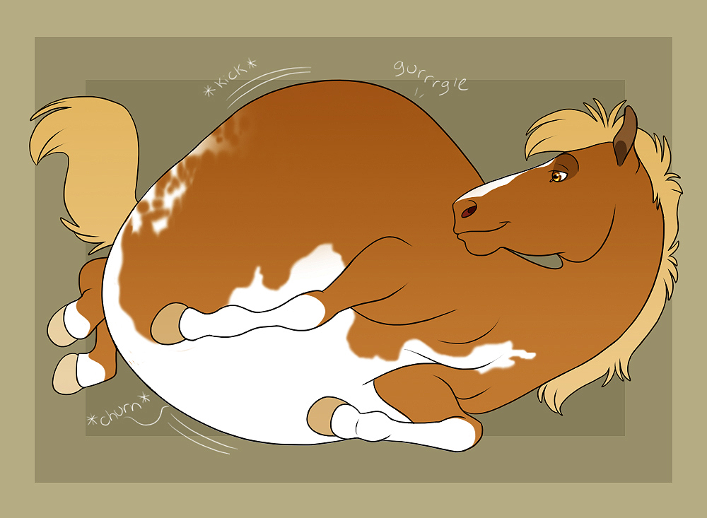 churn corgeh equine gurgle horse mammal morbidly_obese overweight post_vore stuffed vore