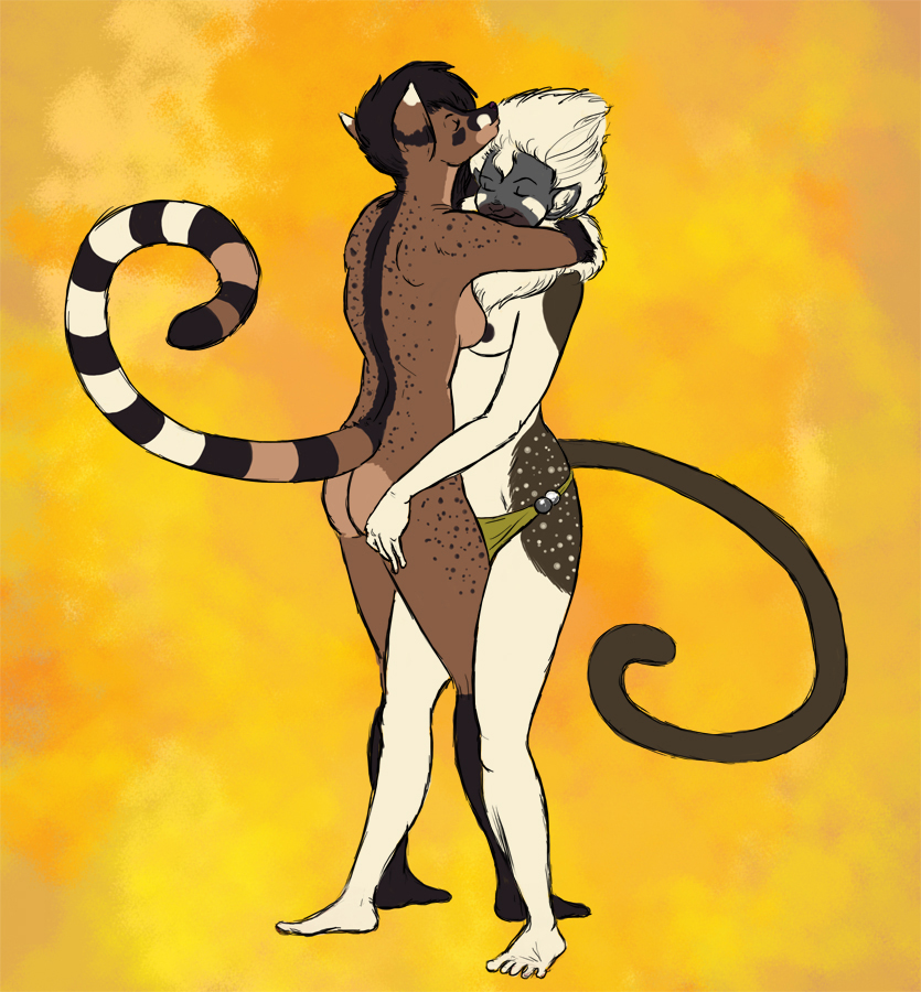 breasts feline female genet ives nude panties primate tamarin topless underwear