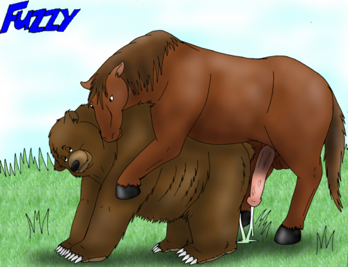 bear cum cum_inside doggy_position doggystyle equine even_bears_like_to_horse_around female feral feral_on_feral from_behind fuzzy_(artist) horse interspecies male mammal non-anthro sex straight