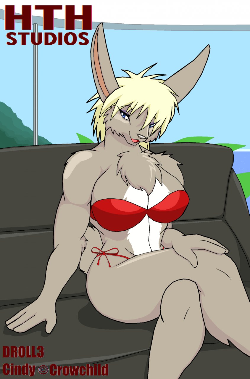 breasts chest_tuft cindy_(hth) crowchild droll3 female fur hth_studios lagomorph looking_at_viewer mammal rabbit solo swimsuit tuft