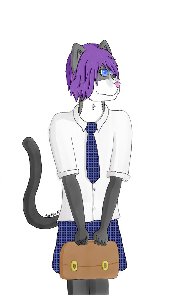 cat crossdressing feline male manabu school_uniform solo