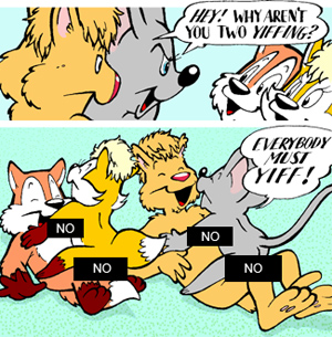 canine censored dialogue everybody_must_yiff female fox male mouse orgy richard_katellis rodent