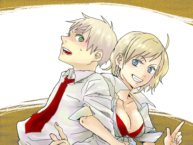 1boy 1girl america_(hetalia) artist_request axis_powers_hetalia couple england_(hetalia) genderswap united_kingdom_(hetalia)