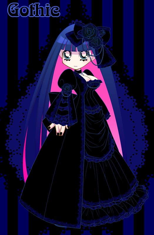 breasts cleavage dress goth gothic panty_&amp;_stocking_with_garterbelt smile stocking_(character) stocking_(psg)