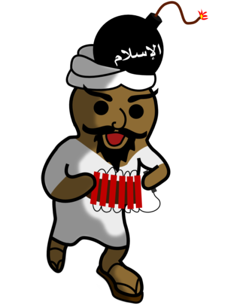 bomb draw_muhammad_day dynamite fuse goatee human muhammad not_furry parody pedobear sandals solo turban