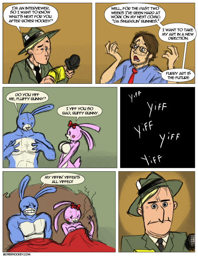 boxer_hockey comic epic_expression female human lagomorph male rabbit tyson_hesse what ಠ_ಠ