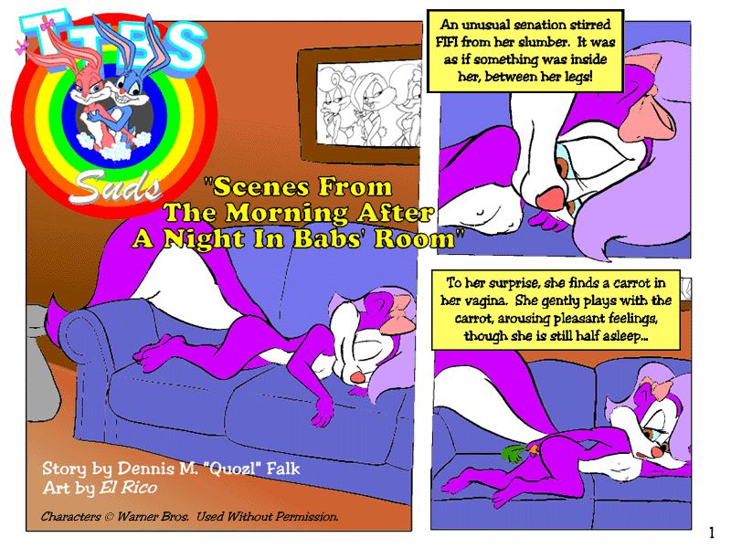 1995 babs_bunny breasts buster_bunny carrot classic el_rico female fifi_le_fume lagomorph male penetration pussy quozl rabbit rule_34 sex_toy sleeping sofa tiny_toon_adventures tiny_toons ttbs vintage warner_brothers